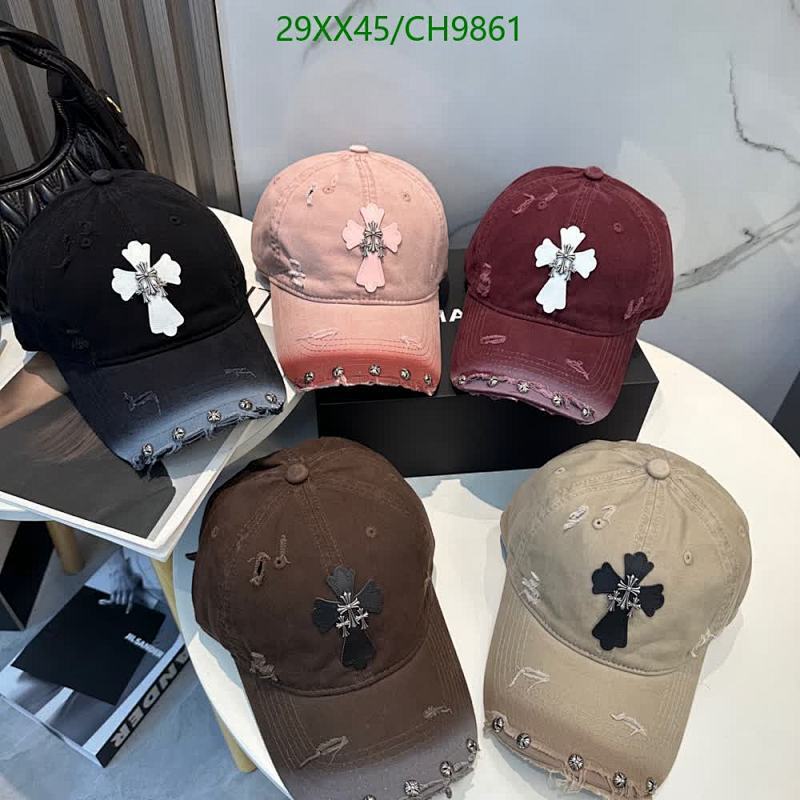 Chrome Hearts Distressed Baseball Cap with Cross Embellishment