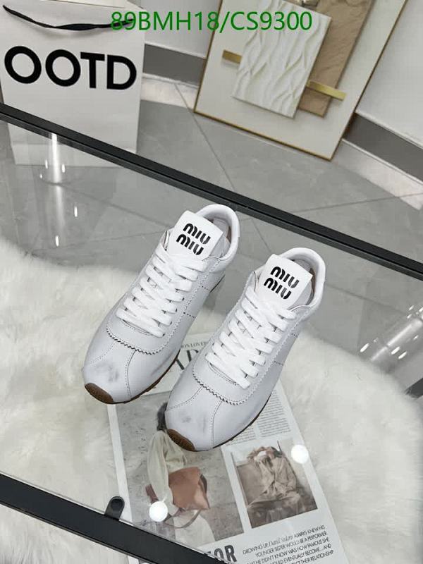 Miu Miu Women's White Leather Low-Top Sneakers