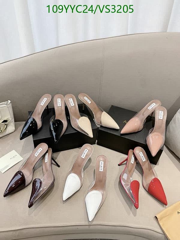 Products 5 Alaïa Women's Pointed-Toe Clear Mules with Patent Leather & Sheepskin Lining