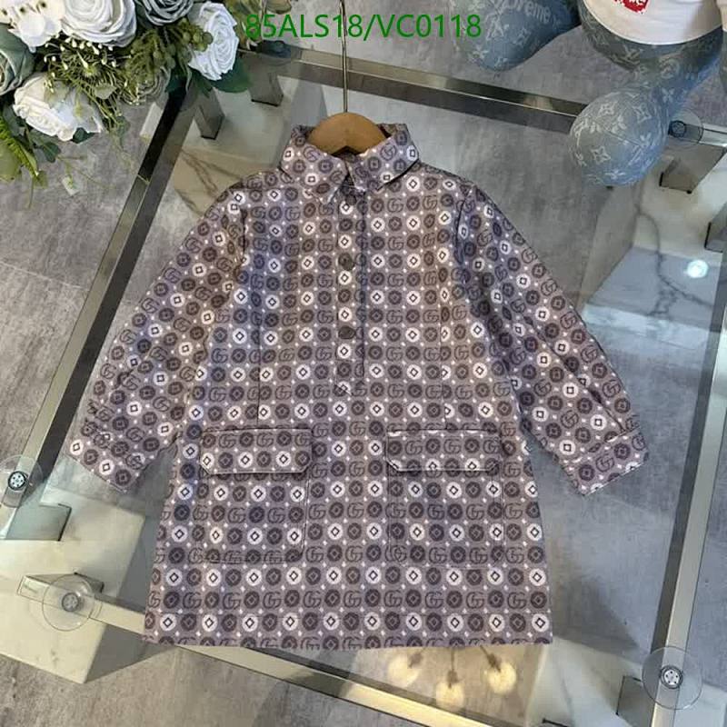 Gucci Kids Girls' Printed Cotton Nylon Collared Button-Front Dress