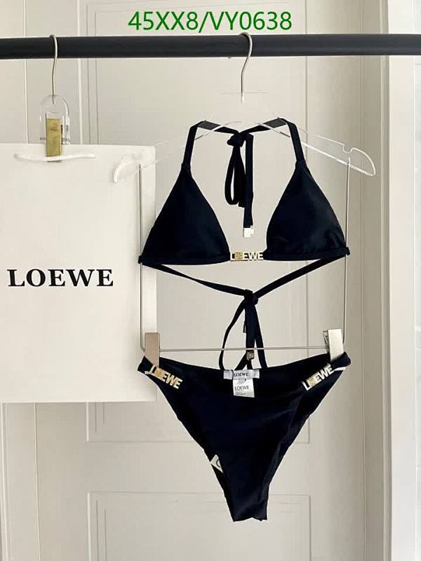 Loewe Women's Triangle Halter Bikini Set - Stylish Black Swimsuit
