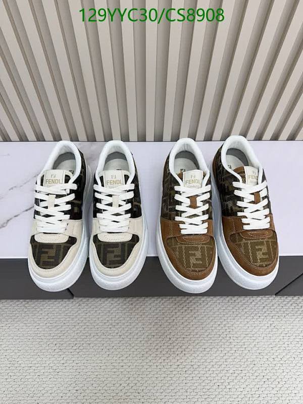 Fendi Women's "FF" Logo Leather Low-Top Sneakers