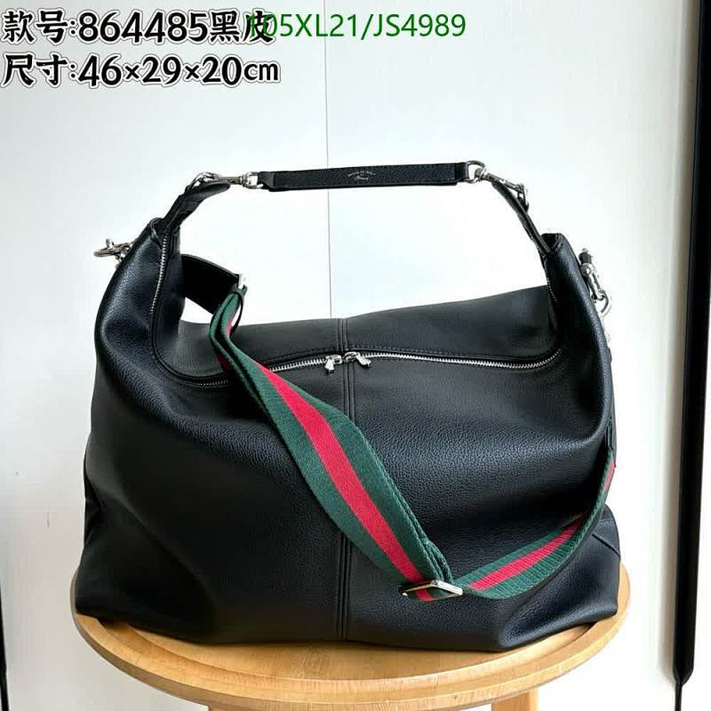 Gucci Black Leather Shoulder Bag with Signature Web Strap - Stylish & Durable