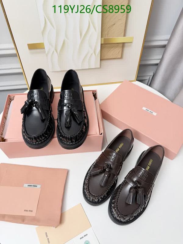 Miu Miu Women's Black Leather Tassel Loafers - EU 35-41