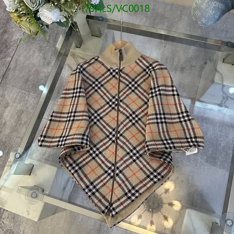 Burberry Kids Wool Check Cape with Zip Front