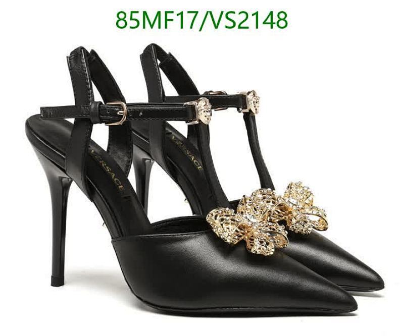 Versace Women's Black Leather Heels with Embellished Bows - VS2148 22 Versace Women's Black Leather Heels with Embellished Bows - VS2148