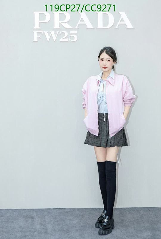 Prada Cotton Jacket and Pleated Skirt Set for Women