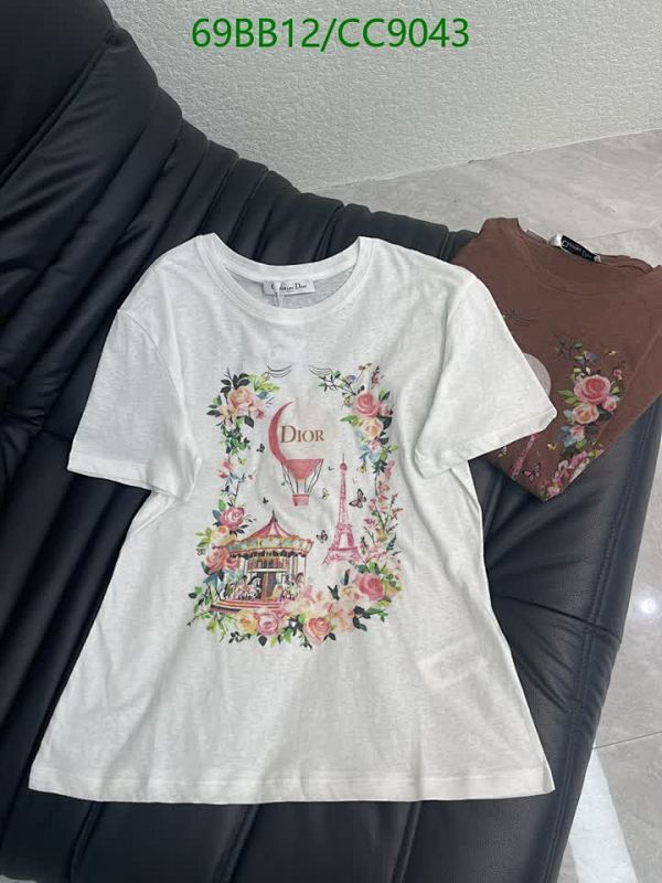 Dior Women's Cotton Floral Print Short Sleeve T-Shirt