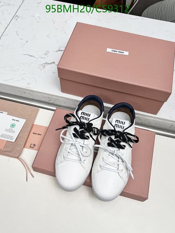 Miu Miu Women's White Leather Low-Top Sneakers