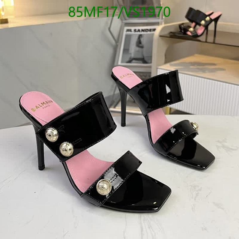 Balmain Women's Patent Leather Mules with Gold-Tone Buttons - 10.5cm Heel 38 Balmain Women's Patent Leather Mules with Gold-Tone Buttons - 10.5cm Heel