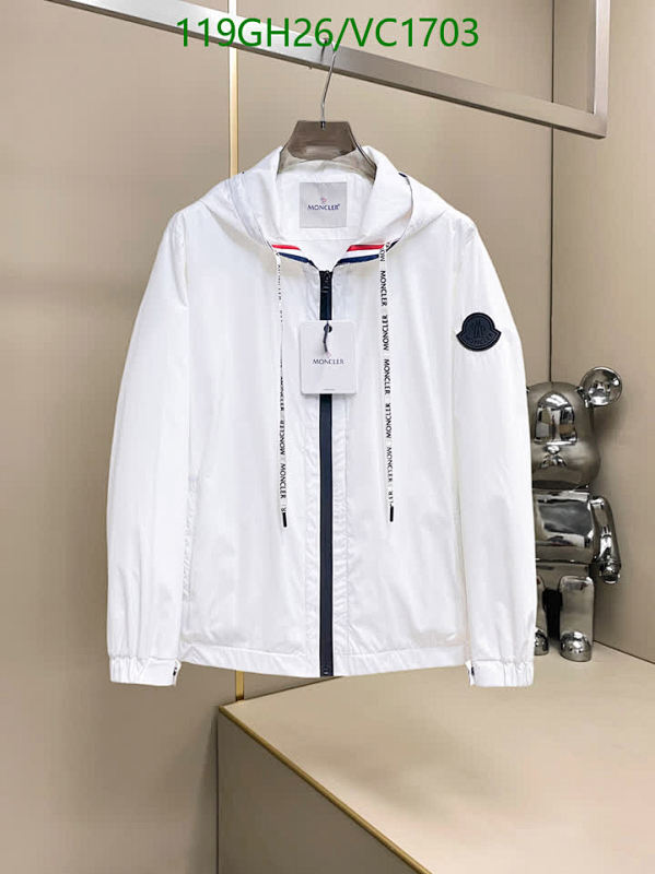 Moncler Men's Lightweight Hooded Windbreaker Jacket - White Performance Outerwear
