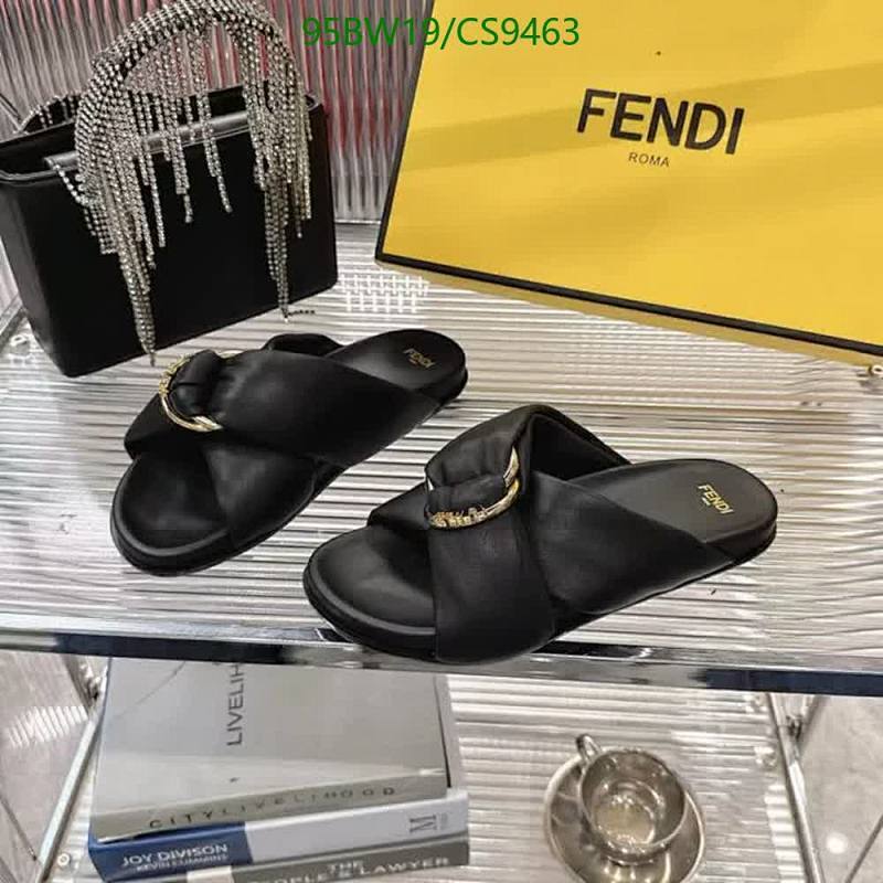 Fendi Women's Black Leather Slides with Gold Buckle - EU 35-41