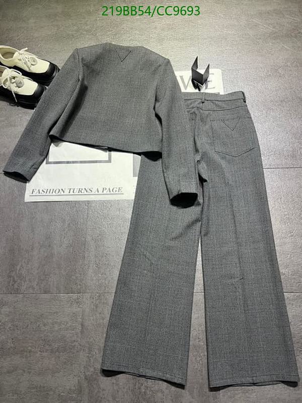 Prada Grey Wool Blend Cropped Jacket & Wide-Leg Pants Set