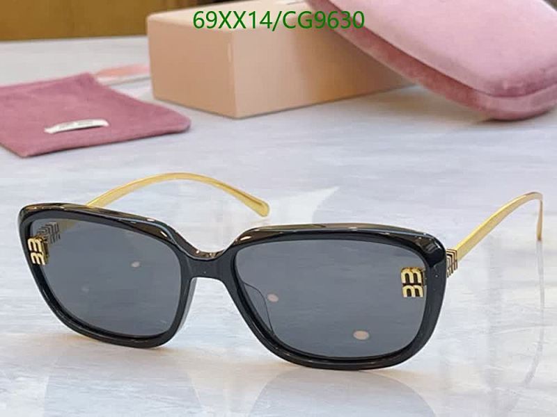 Miu Miu Women's Black Oversized Square Sunglasses with Gold Accents