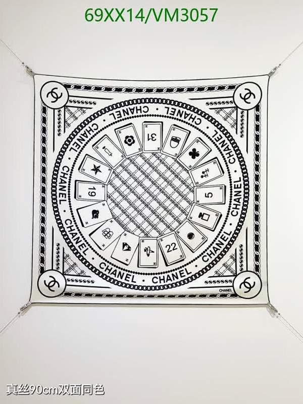 Chanel Black & White Silk Scarf - Luxurious 90x90cm Fashion Accessory