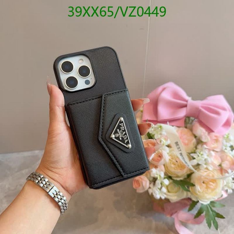 Prada Saffiano Leather iPhone Case with Card Holder, Compatible with All Models