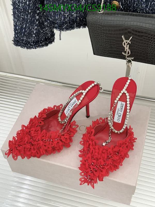Jimmy Choo Women's Red Floral Embellished Pumps | 10cm Heel