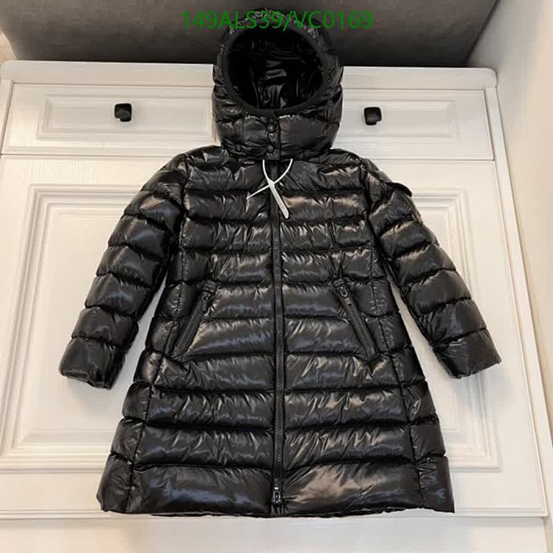 Moncler Kids Black Puffer Jacket with Hood - Goose Down & Feathers