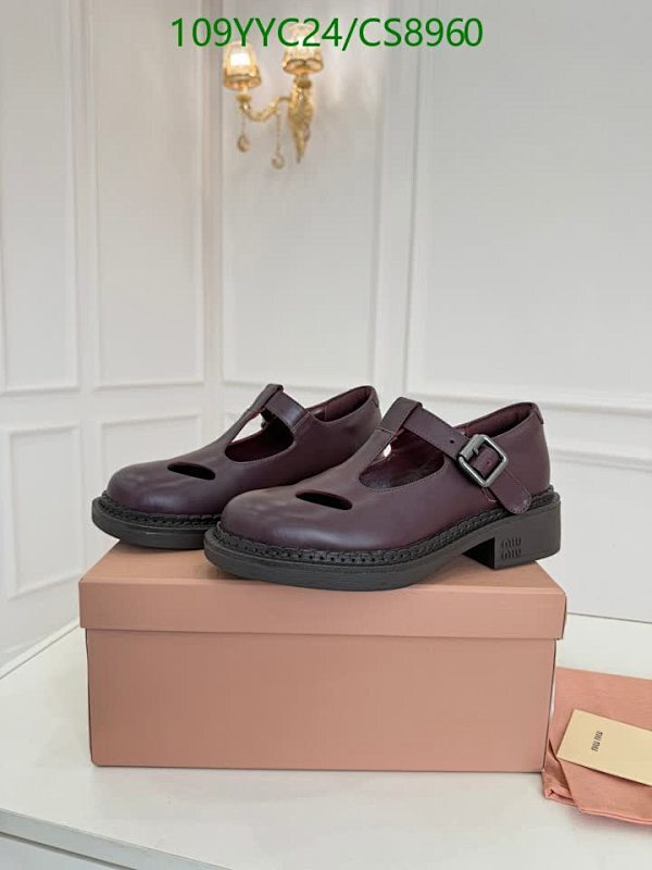 Miu Miu Women's Burgundy Leather Mary Jane Shoes EU35-41 CS8960