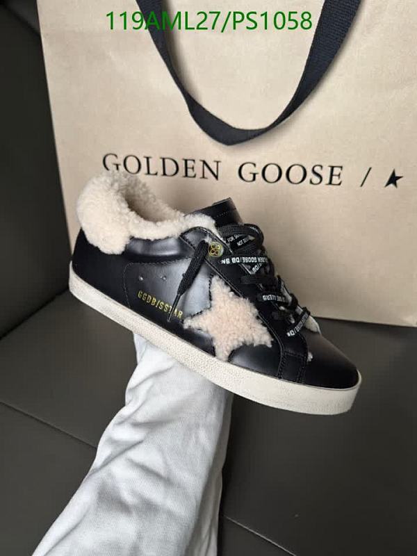 Golden Goose Unisex Superstar Sneakers with Shearling Star - Black/White