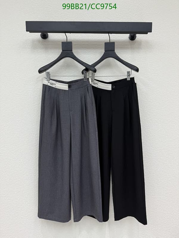 Maison Margiela Wide-Leg Cropped Pants - Black & Grey