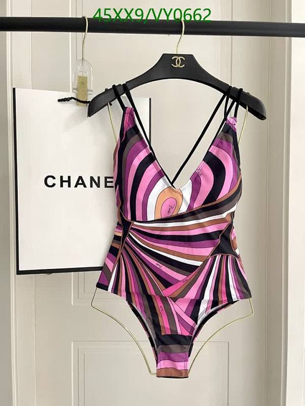 Pucci Psychedelic Print One-Piece Swimsuit - Stylish V-Neck Beachwear