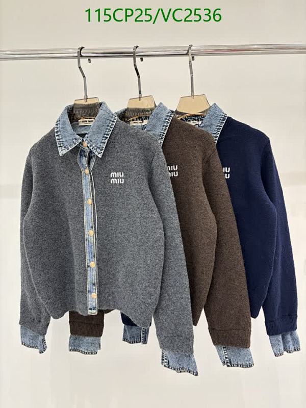 Miu Miu Women's Denim Collar Knit Cardigan - Luxurious Blended Sweater