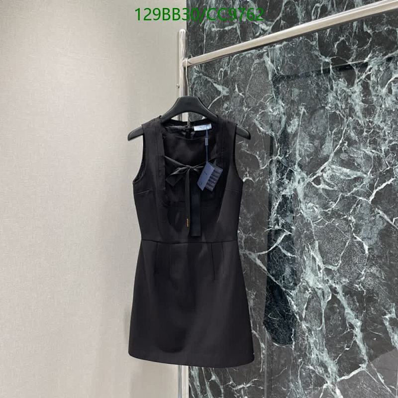 Prada Sleeveless A-Line Black Mini Dress with Bow Detail