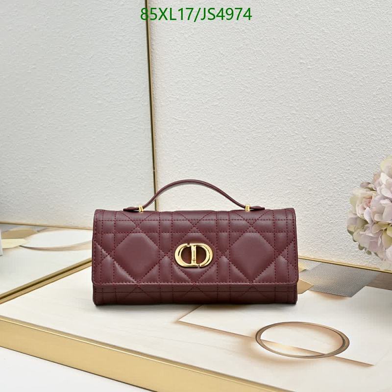 Diorr Caro Burgundy Quilted Leather Wallet on Chain with CD Clasp