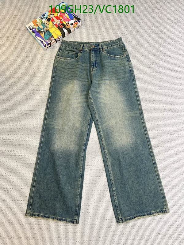 Versace Men's Distressed Denim Jeans - Wide Leg Relaxed Fit Blue