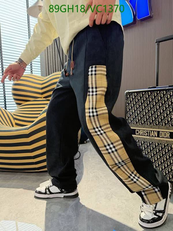 Burberry Men's Cotton Track Pants with Signature Check Side Stripe