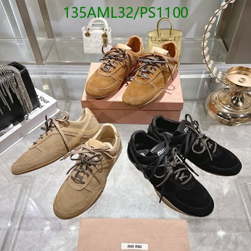 Miu Miu Women's Suede Lace-Up Sneakers - Casual Comfort Shoes