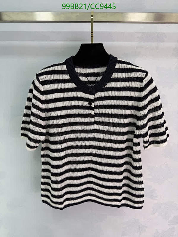 Prada Striped Knit Short Sleeve Top - Black & White