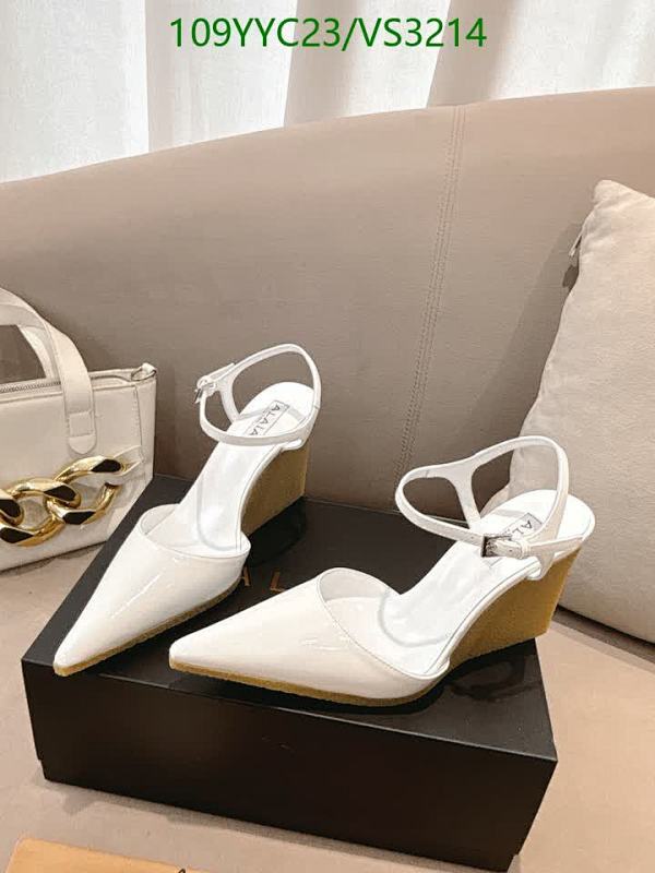 Products 12 Alaïa Women's Patent Leather Wedge Pumps - Elegant Ankle Strap Heels