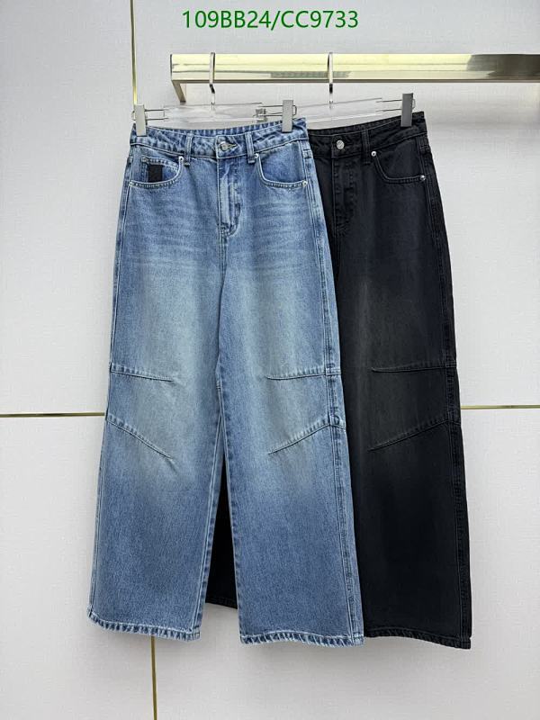 Loewe Women's Wide Leg Denim Jeans - Light Wash & Black