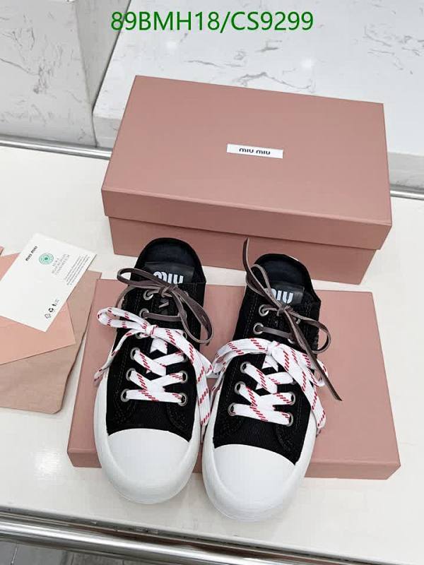 Miu Miu Women's Black Cloth & Sheepskin Canvas Sneakers - EU 35-40