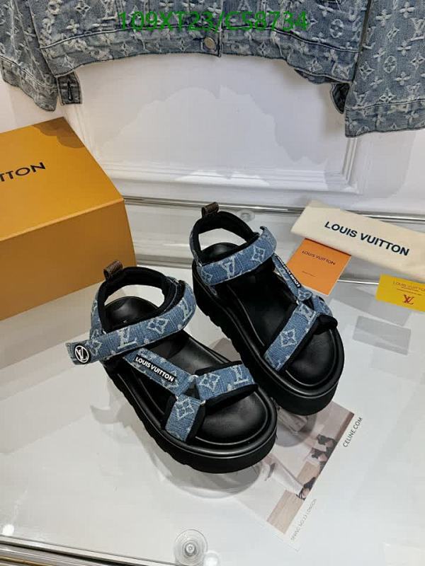 Louis Vuitton Women's Denim Monogram Platform Sandals 7 Louis Vuitton Women's Denim Monogram Platform Sandals