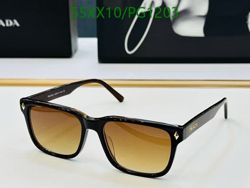 Prada Rectangular Sunglasses for Men & Women - Brown Gradient Lenses
