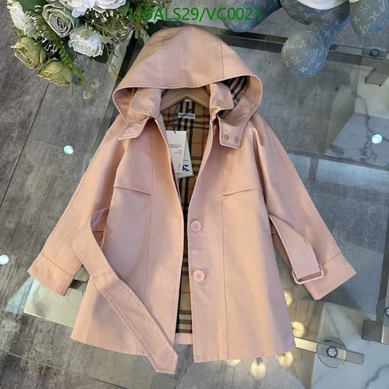 Burberry Kids Pink Cotton Hooded Trench Coat with Classic Check Lining
