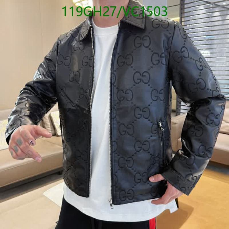 Gucci Men's Embossed Monogram Full-Zip Jacket - Stylish Outerwear for All Seasons