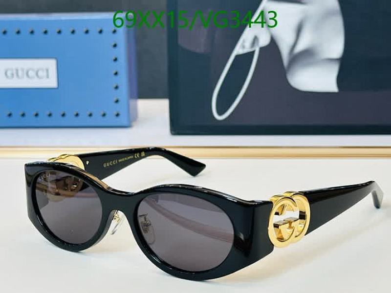 Gucci GG Interlocking Black Oval Sunglasses for Men & Women VG3443