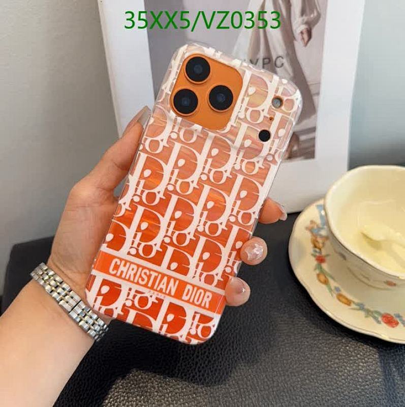 Dior Oblique Pattern Orange Phone Case for iPhone - Stylish & Protective Cover