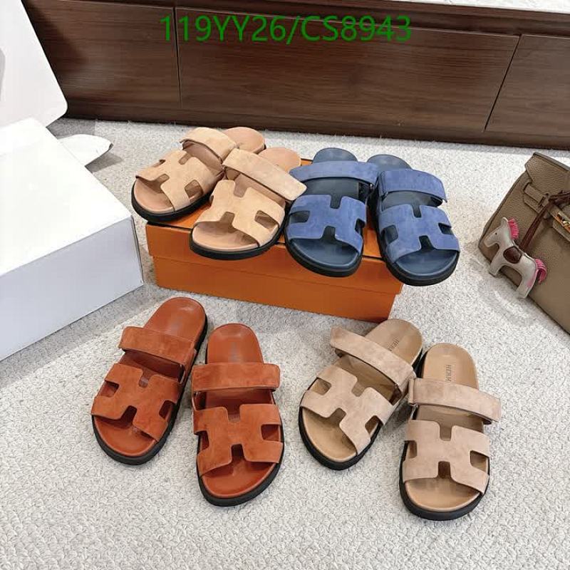 Hermes Unisex Genuine Leather H-Strap Sandals