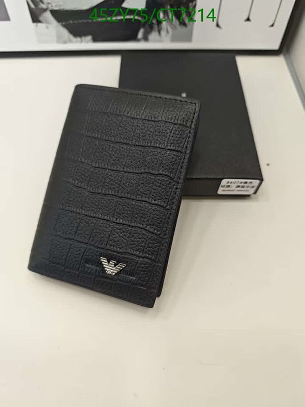 Armani Men's Genuine Leather Bifold Wallet - Crocodile Embossed Design