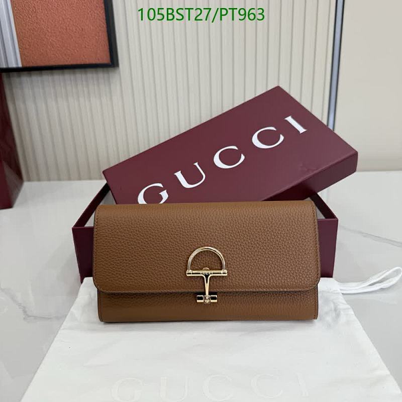 Gucci Genuine Leather Horsebit Wallet - Brown, Mirror Quality