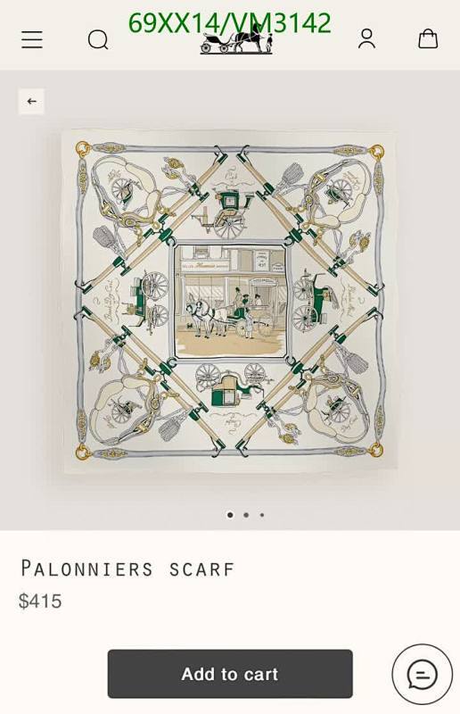 Hermes Palonniers Scarf - Luxurious 90cm x 90cm Real Silk Accessory