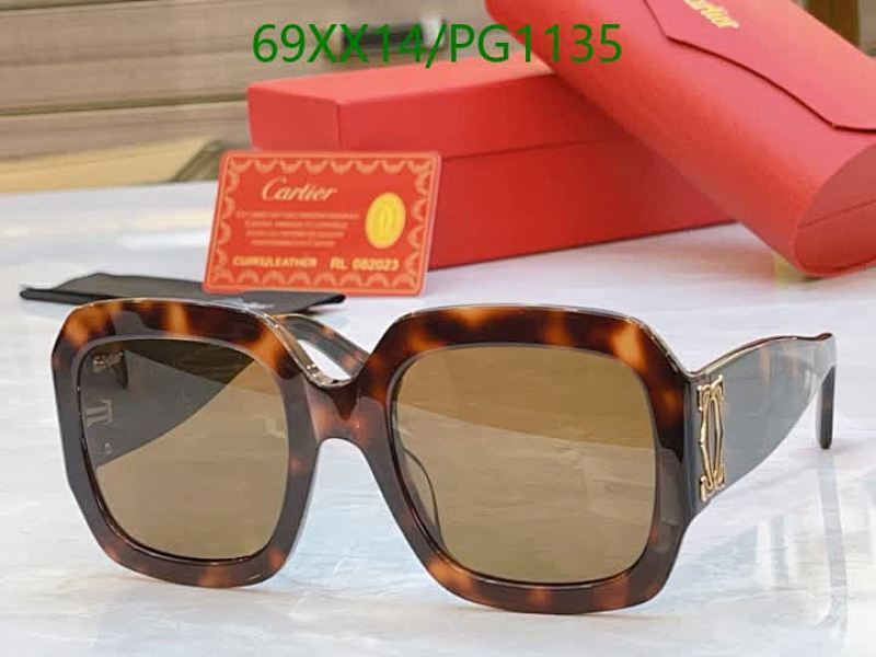 Cartier Tortoiseshell Square Sunglasses with Gold Logo Detail