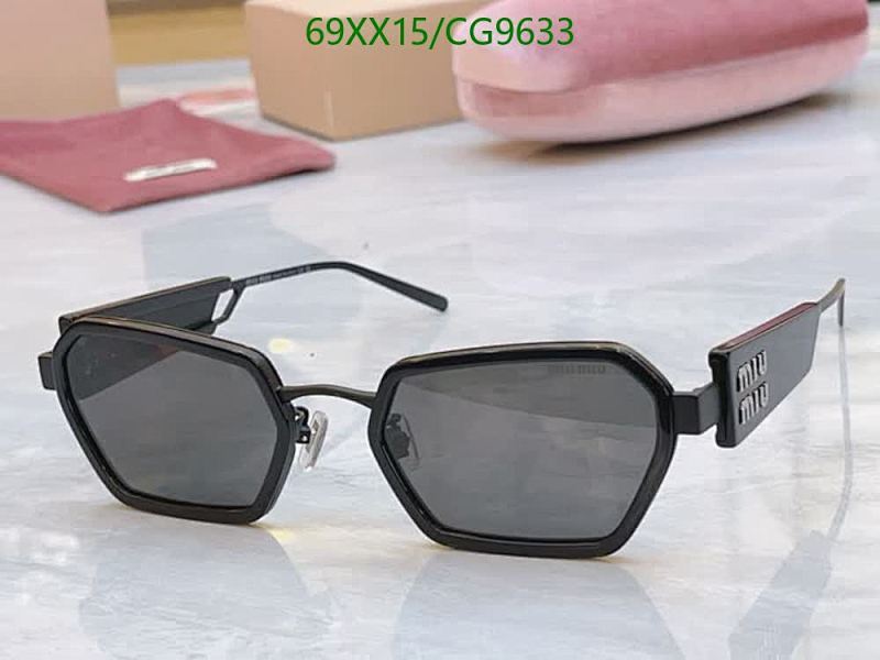 Miu Miu Black Geometric Sunglasses for Women - Style CG9633