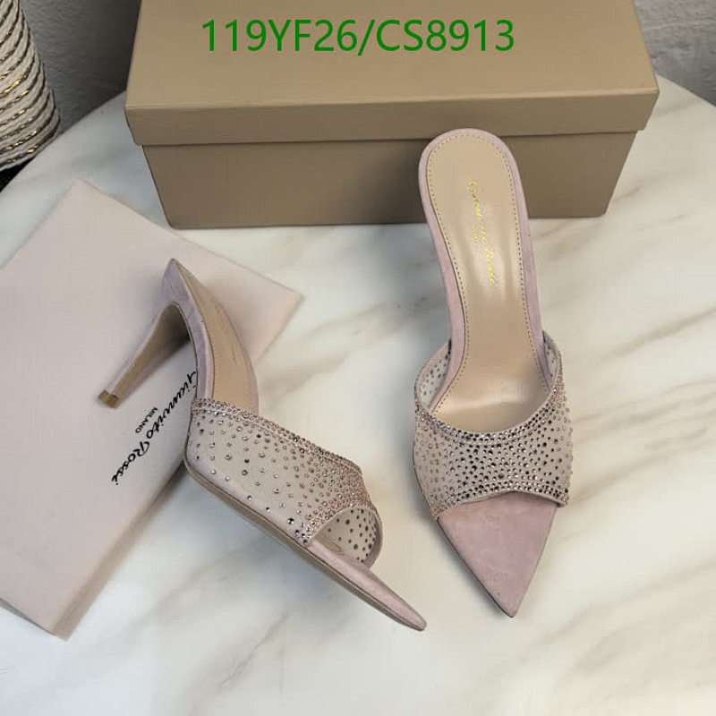 Gianvito Rossi Women's Crystal Embellished Suede Mules - Pink