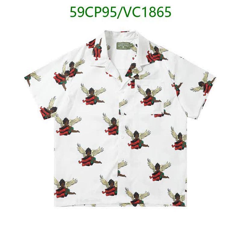 Denim Tears Cherub Print Short Sleeve Button-Up Shirt for Men